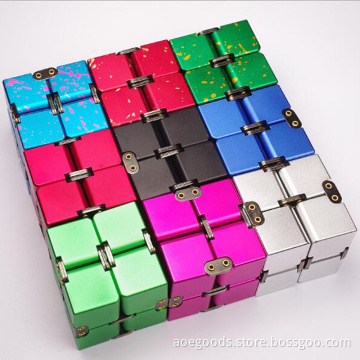 Metal Infinity Magic Cube Aluminium Alloy Infinity Cube 175g Solid No Cavity EDC Fidget Toys ADHD Anti Stress Relief Novelty Toy